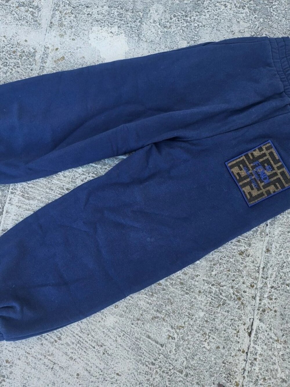 Fendi Kids Boy Sweatpants Blue Cotton Jogger 100% Cotton Made in Italy Size 6A